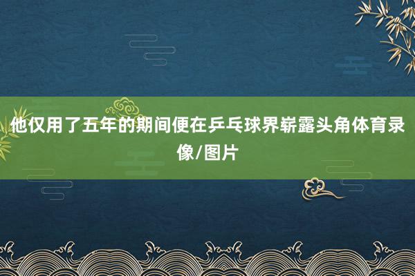 他仅用了五年的期间便在乒乓球界崭露头角体育录像/图片
