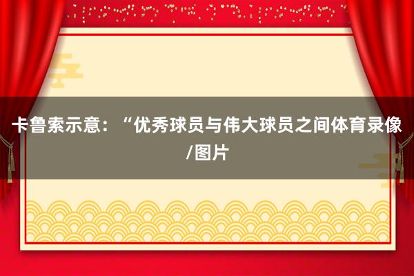 卡鲁索示意：“优秀球员与伟大球员之间体育录像/图片