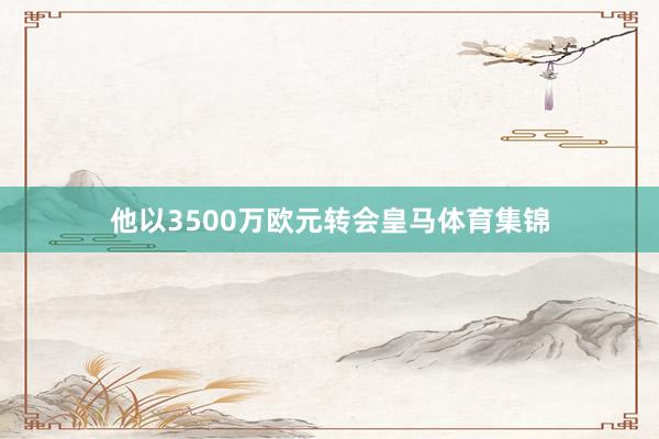 他以3500万欧元转会皇马体育集锦