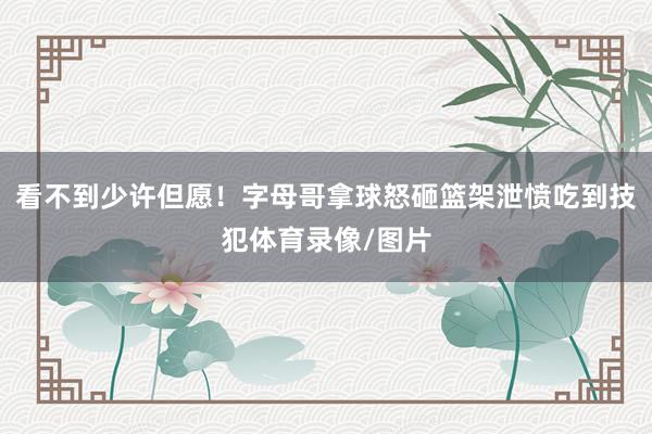 看不到少许但愿！字母哥拿球怒砸篮架泄愤吃到技犯体育录像/图片
