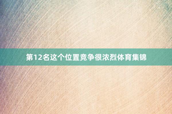 第12名这个位置竞争很浓烈体育集锦