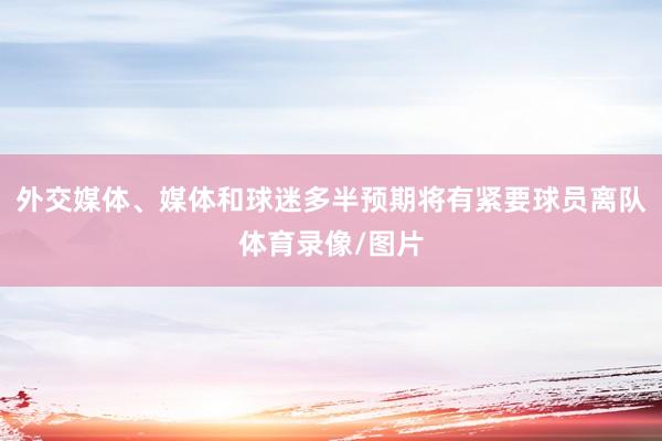 外交媒体、媒体和球迷多半预期将有紧要球员离队体育录像/图片