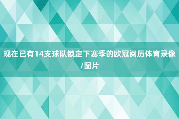 现在已有14支球队锁定下赛季的欧冠阅历体育录像/图片