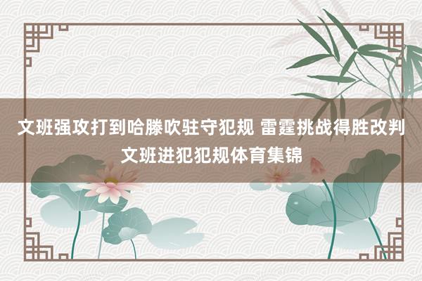 文班强攻打到哈滕吹驻守犯规 雷霆挑战得胜改判文班进犯犯规体育集锦